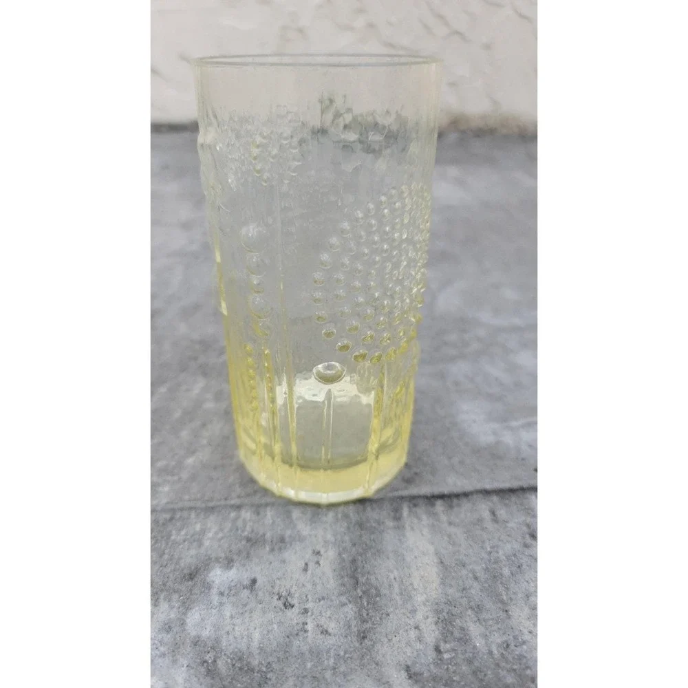 MCM Nuutajarvi Iittala Finland Flora Glass Cup Tumbler Oiva Toikka Set of 4‎